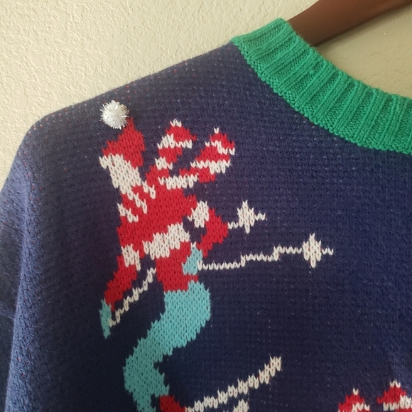 Women’s Alpine Skier Graphic Sweater Blue Medium - Picture 7 of 15